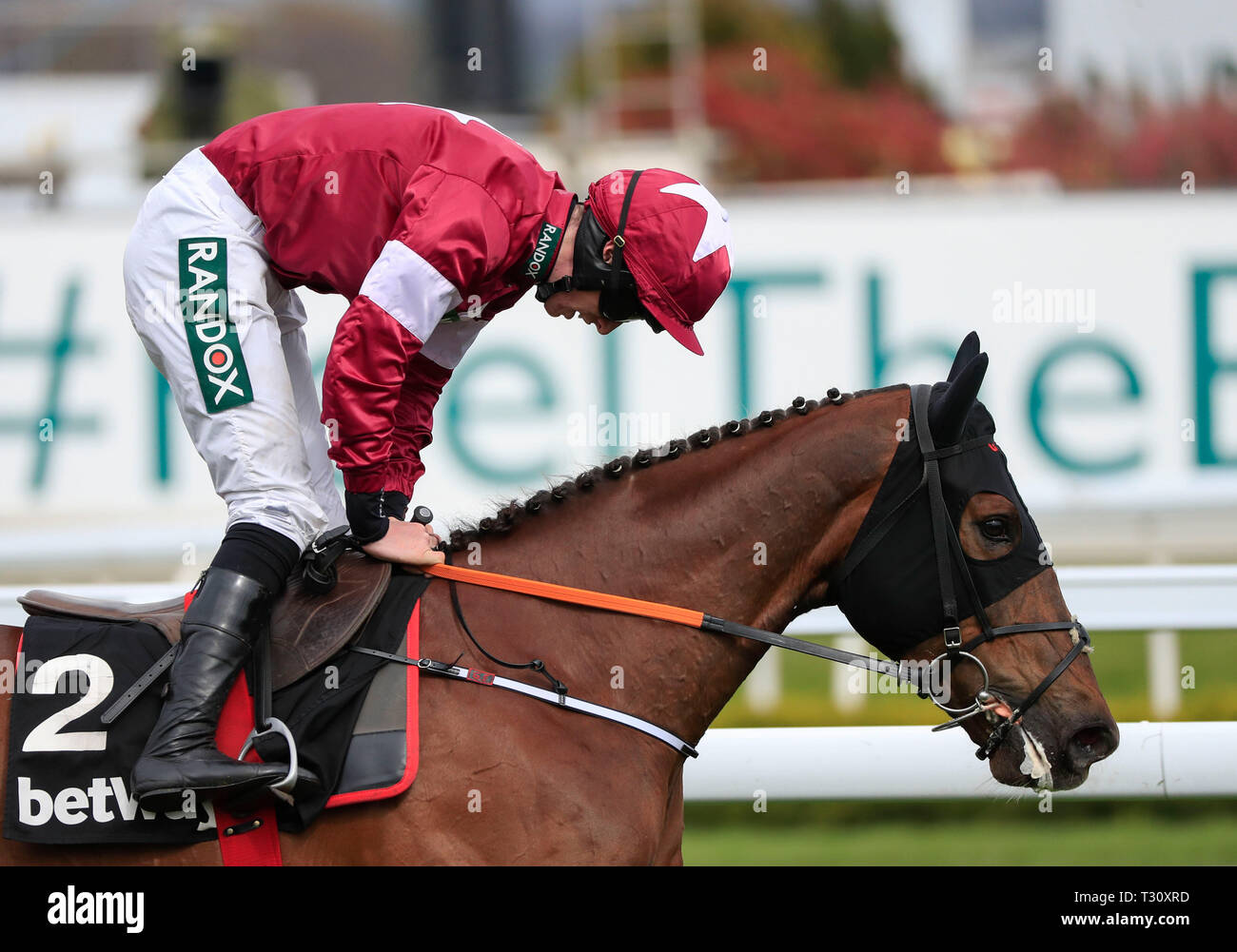 Aintree Racecourse, Aintree, UK. 5th Apr, 2019. The 2019 Grand National horse racing festival, day 2; Felix Desjy ridden by Jack Kennedy wins The Betway Top Novices Hurdle Credit: Action Plus Sports/Alamy Live News Stock Photo
