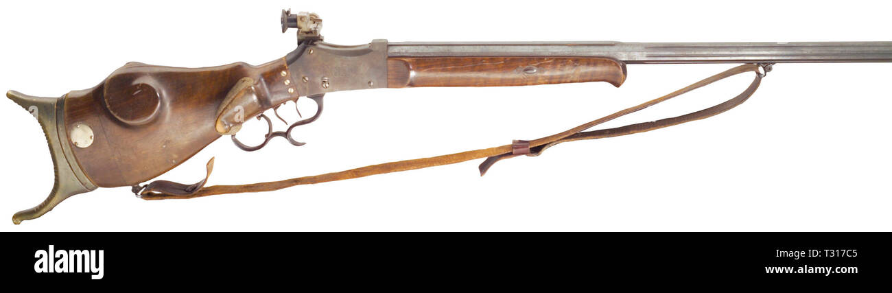 Civil long arms, modern systems, full stock rifle, M. Brunner, Brugg/Switzerland, circa 1870, calibre 7,5 x 57, Additional-Rights-Clearance-Info-Not-Available Stock Photo