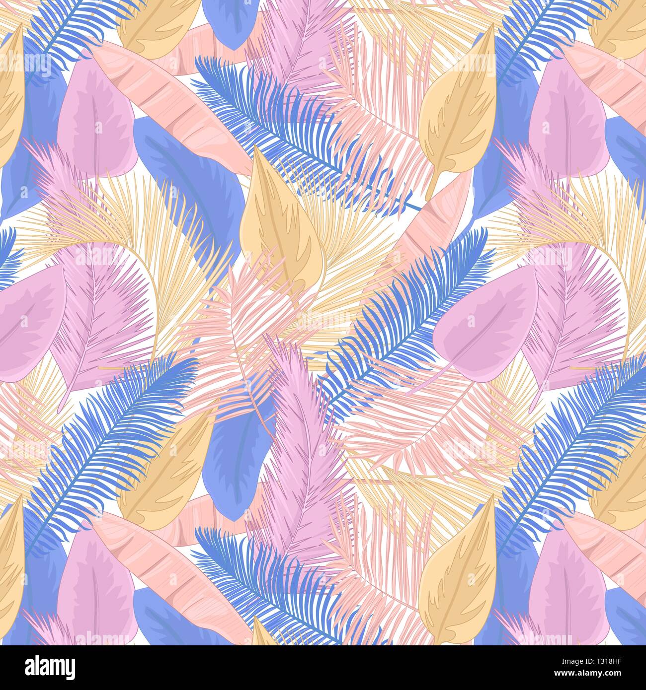 Tropical leaves seamless background Stock Vector Image & Art - Alamy