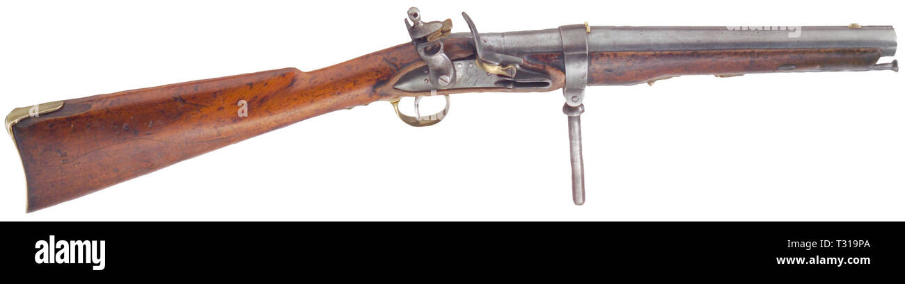 SERVICE WEAPONS, FRANCE, navy flintlock rifle circa 1810, Additional-Rights-Clearance-Info-Not-Available Stock Photo