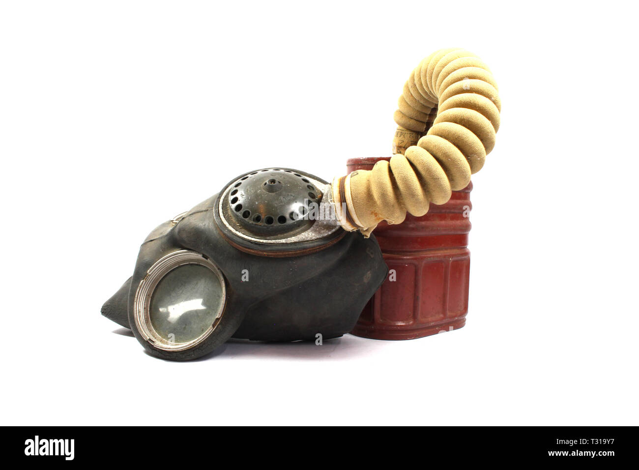 Vintage World War Gas Mask on White Background Stock Photo - Alamy