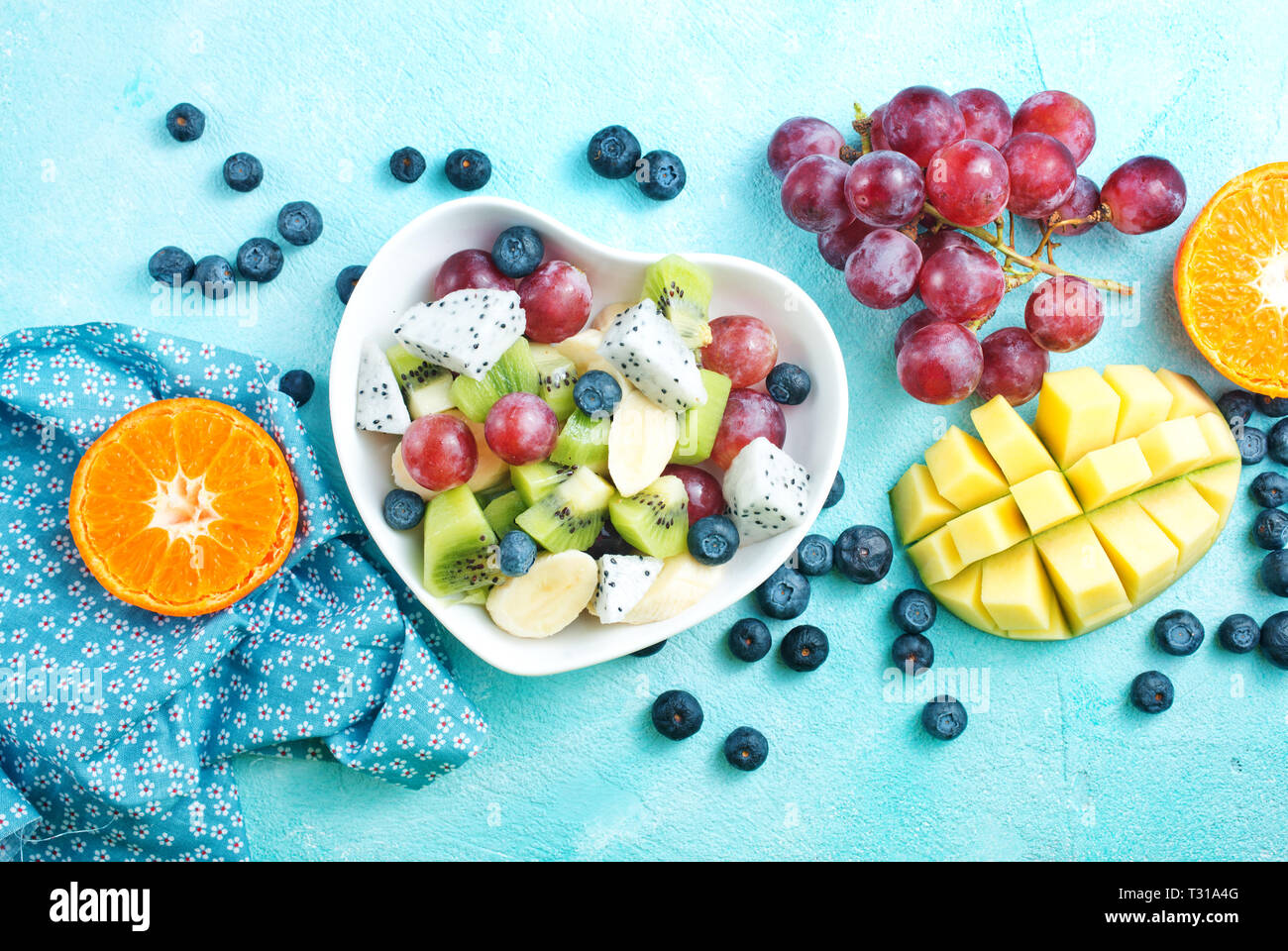 fruit salad, fresh salad with fruits and berries Stock Photo - Alamy