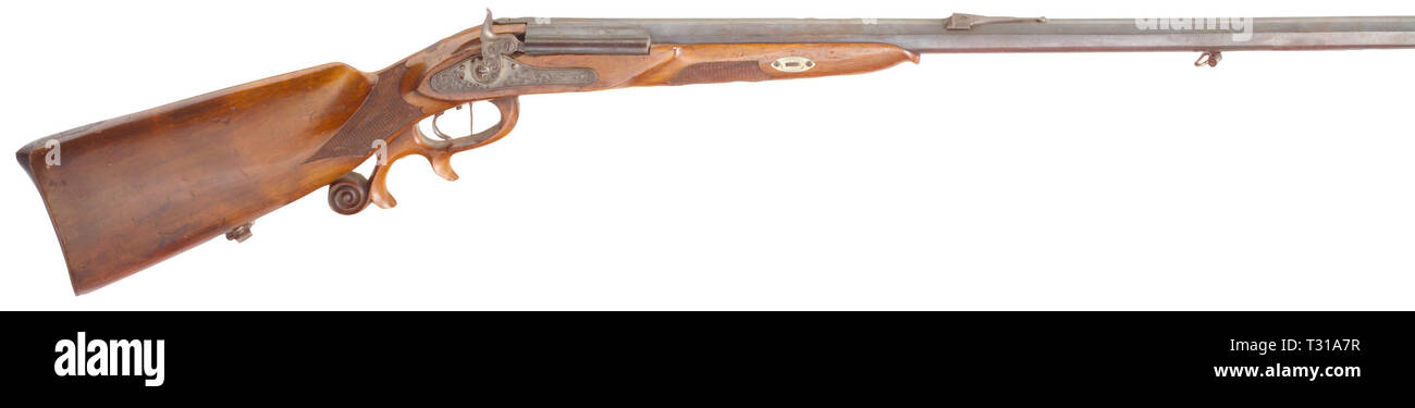 Civil long arms, flintlock and caplock, full stock rifle, Baader in ...