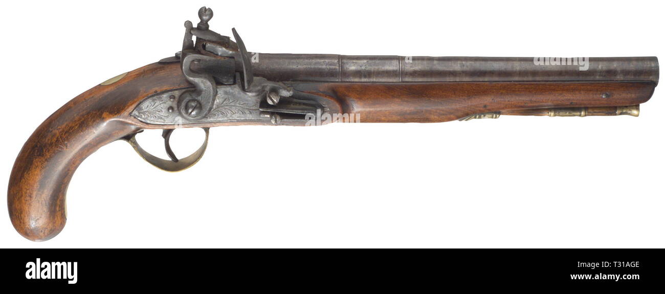 Small arms, pistols, flintlock pistol, calibre 15 mm, England, circa 1800, Additional-Rights-Clearance-Info-Not-Available Stock Photo