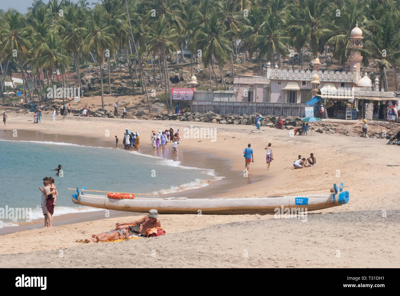 Beach near Leela Hotel, Kovalam, Kerala, Southern India Stock Photo
