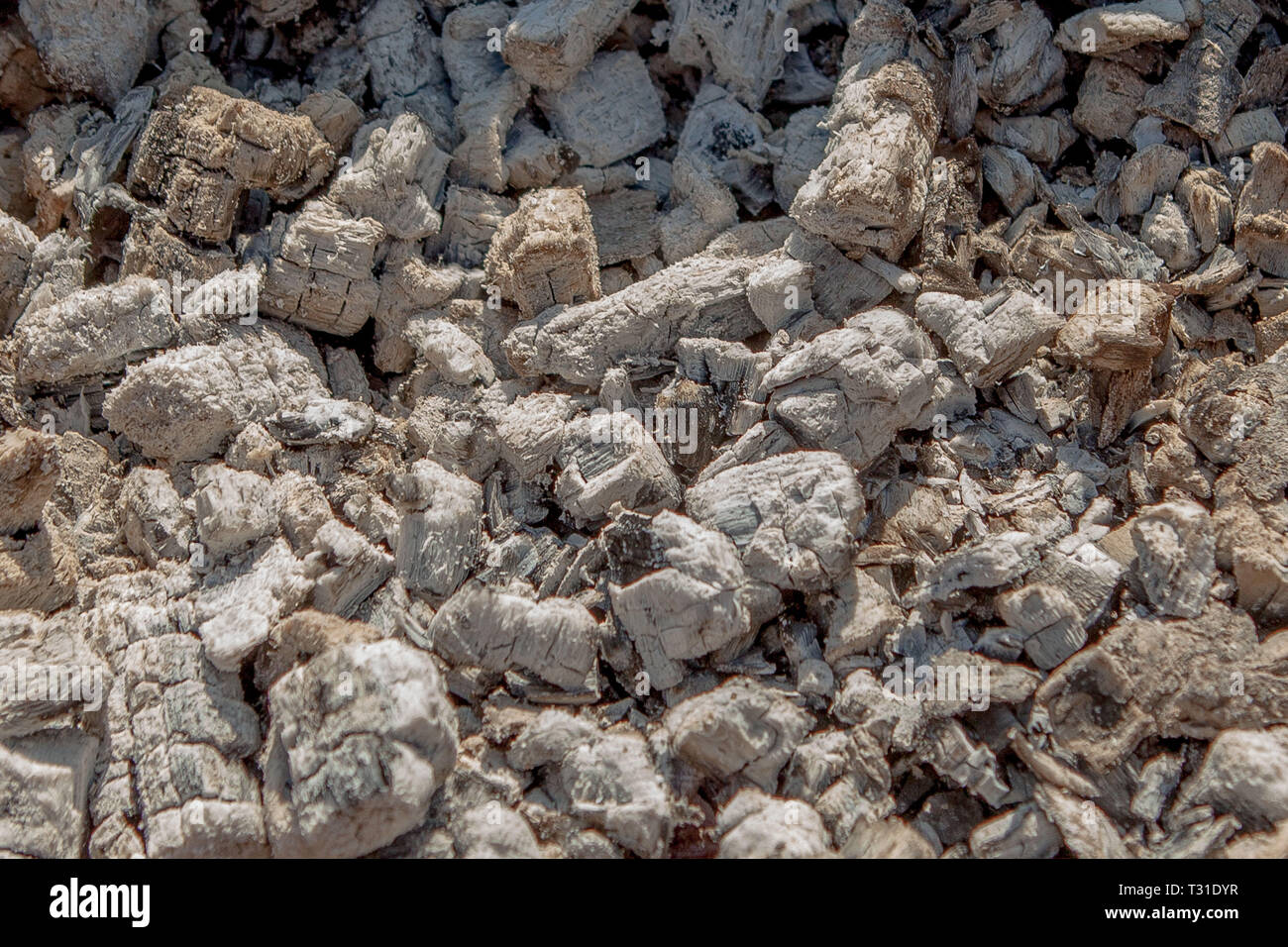 ash in fireplace natural background texture, ash background Stock Photo