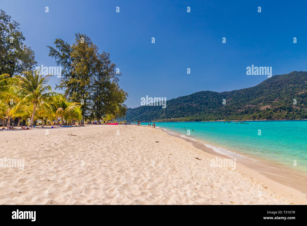 February 2019. Ko Lipe Thailand. A view of the beach in Ko Lipe in Ko tarutao national park in Thailand Stock Photo