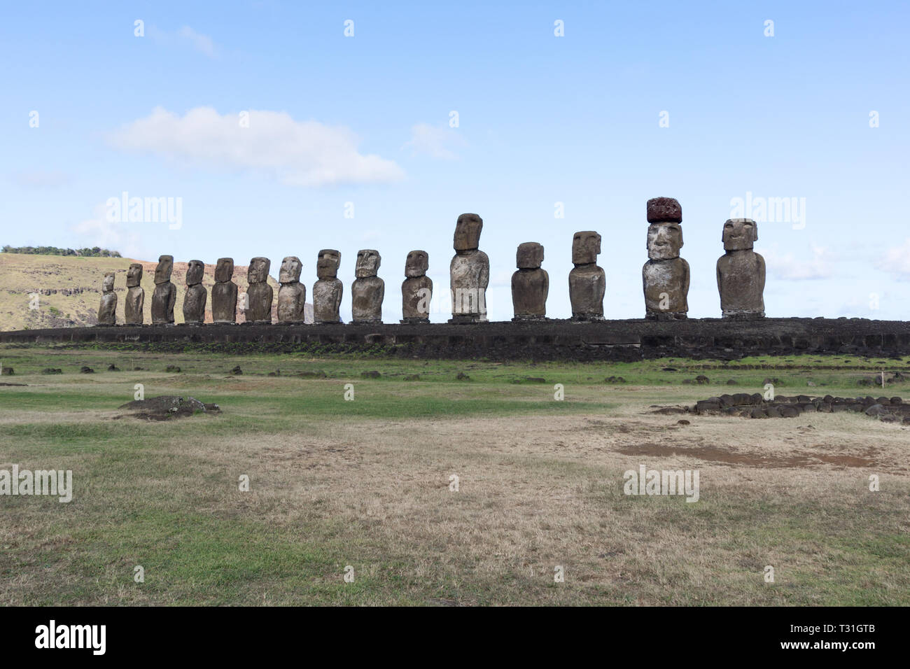 Moais - Ahu Tongariki - Easter Island Stock Photo