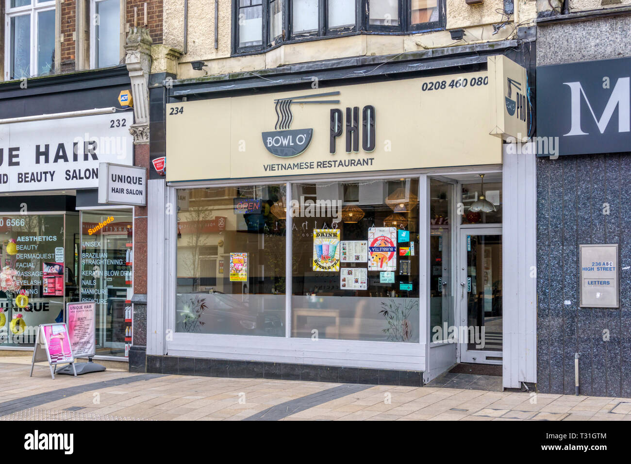 Bowl o' Pho Vietnamese Restaurant in Bromley, South London. Stock Photo