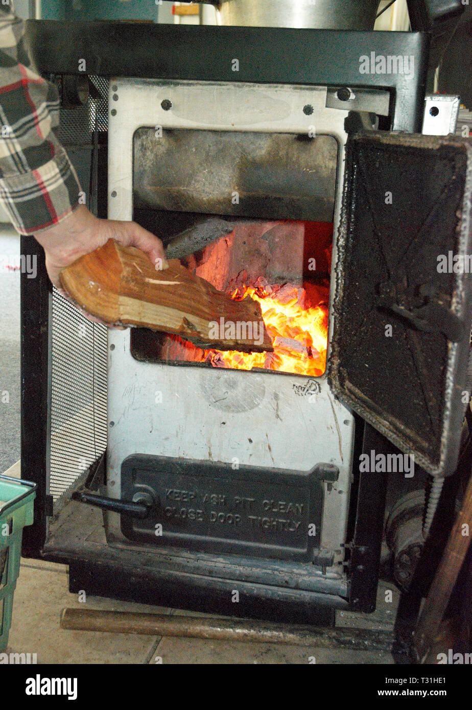 Wood Burning Stove Man Stock Photos Wood Burning Stove Man Stock