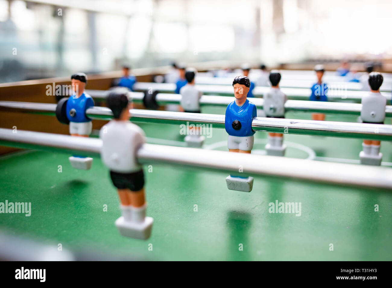 Table football competition concept with team play together Stock Photo