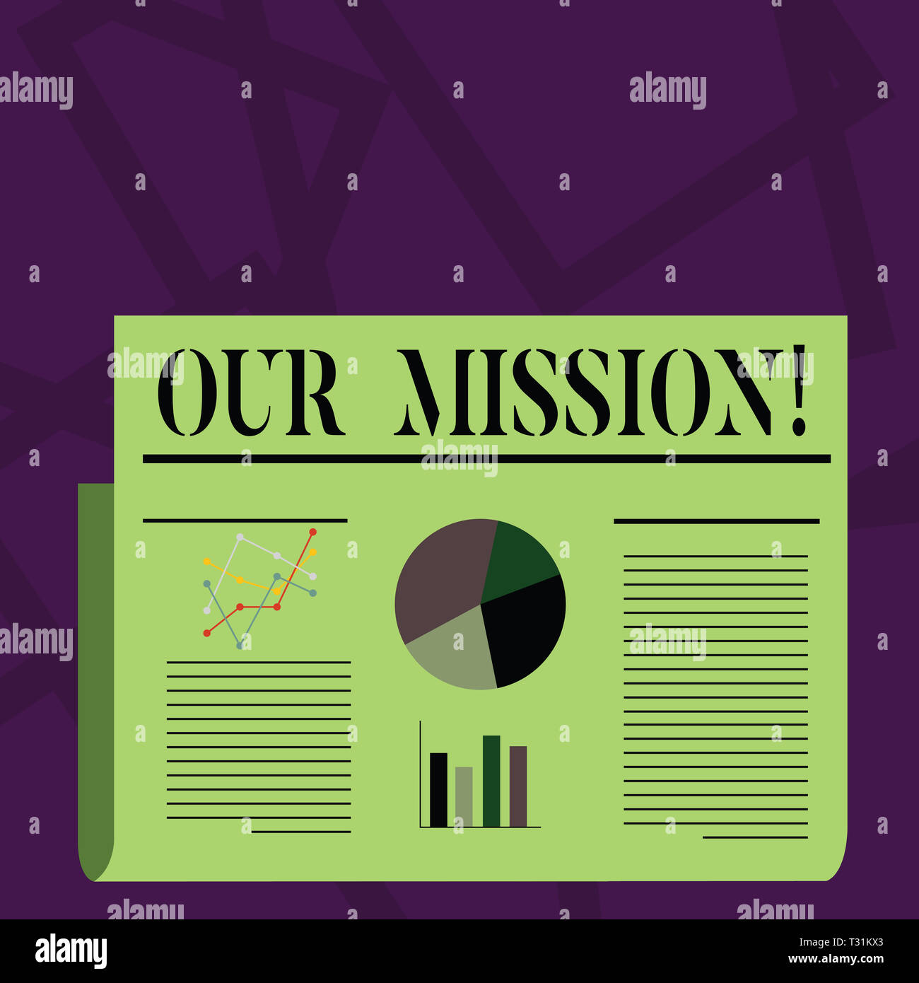 Writing note showing Our Mission. Business concept for serves as clear guide for choosing current and future goals Colorful Layout Design Plan of Text Stock Photo