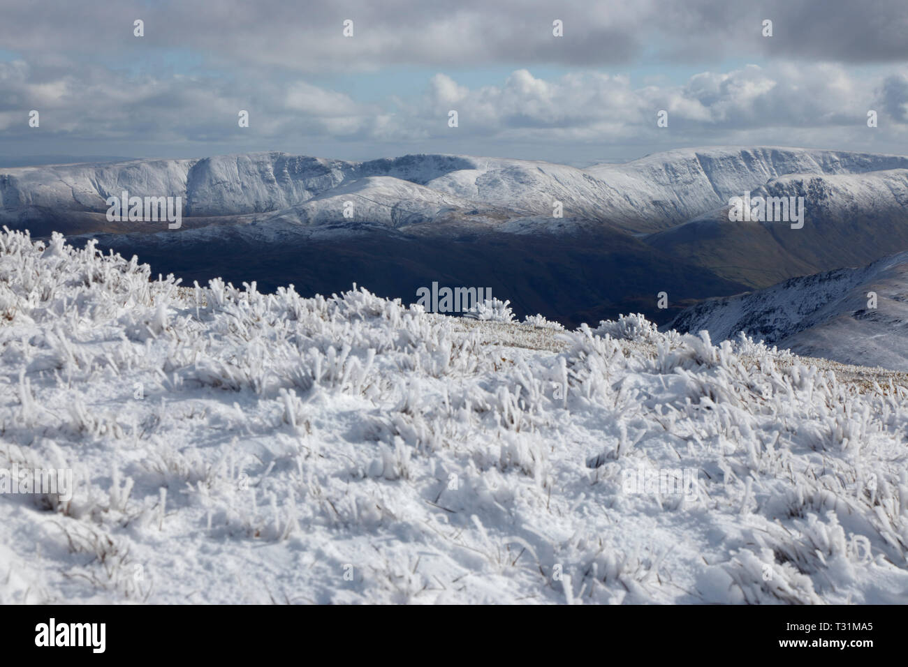 View from Stybarrow Dodd towards High Raise and High Street, Lake District, Cumbria, England, UK Stock Photo