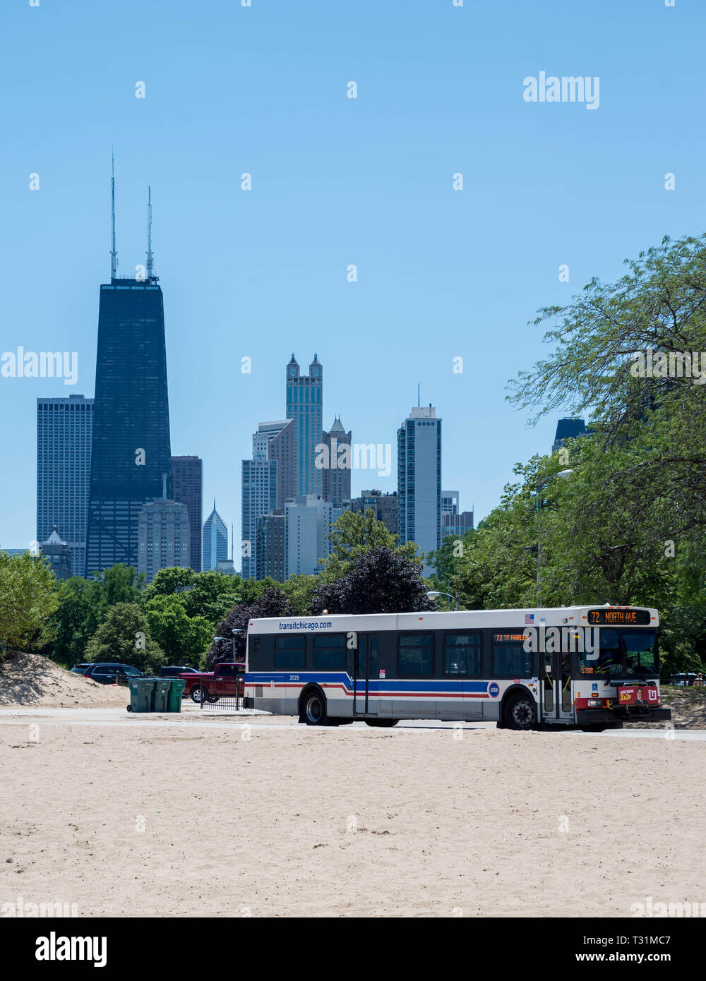 Downtown of Chicago city in the United States, Illinois Stock Photo
