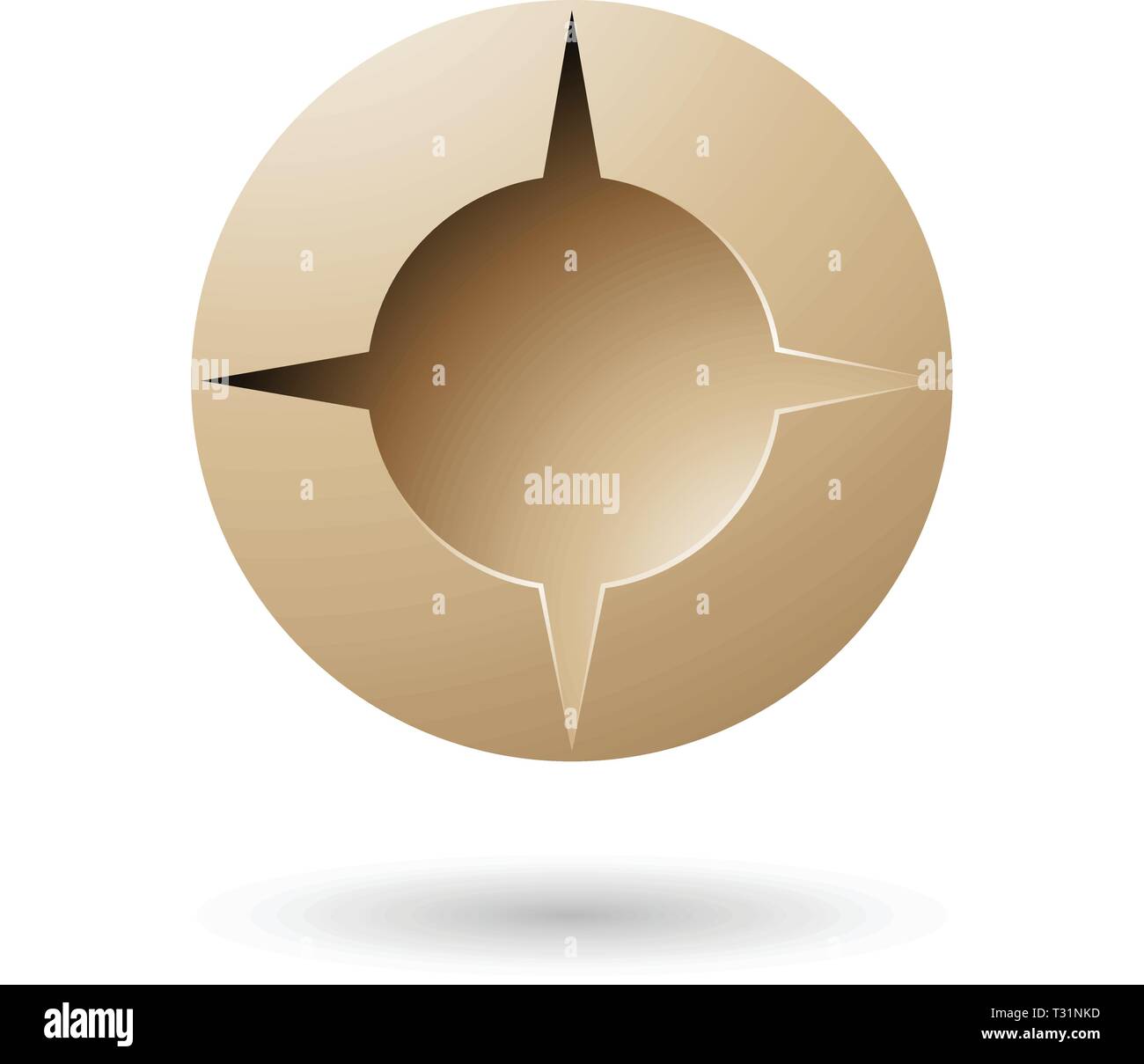 Vector Illustration of Beige and Bold Shaded Round Icon isolated on a ...