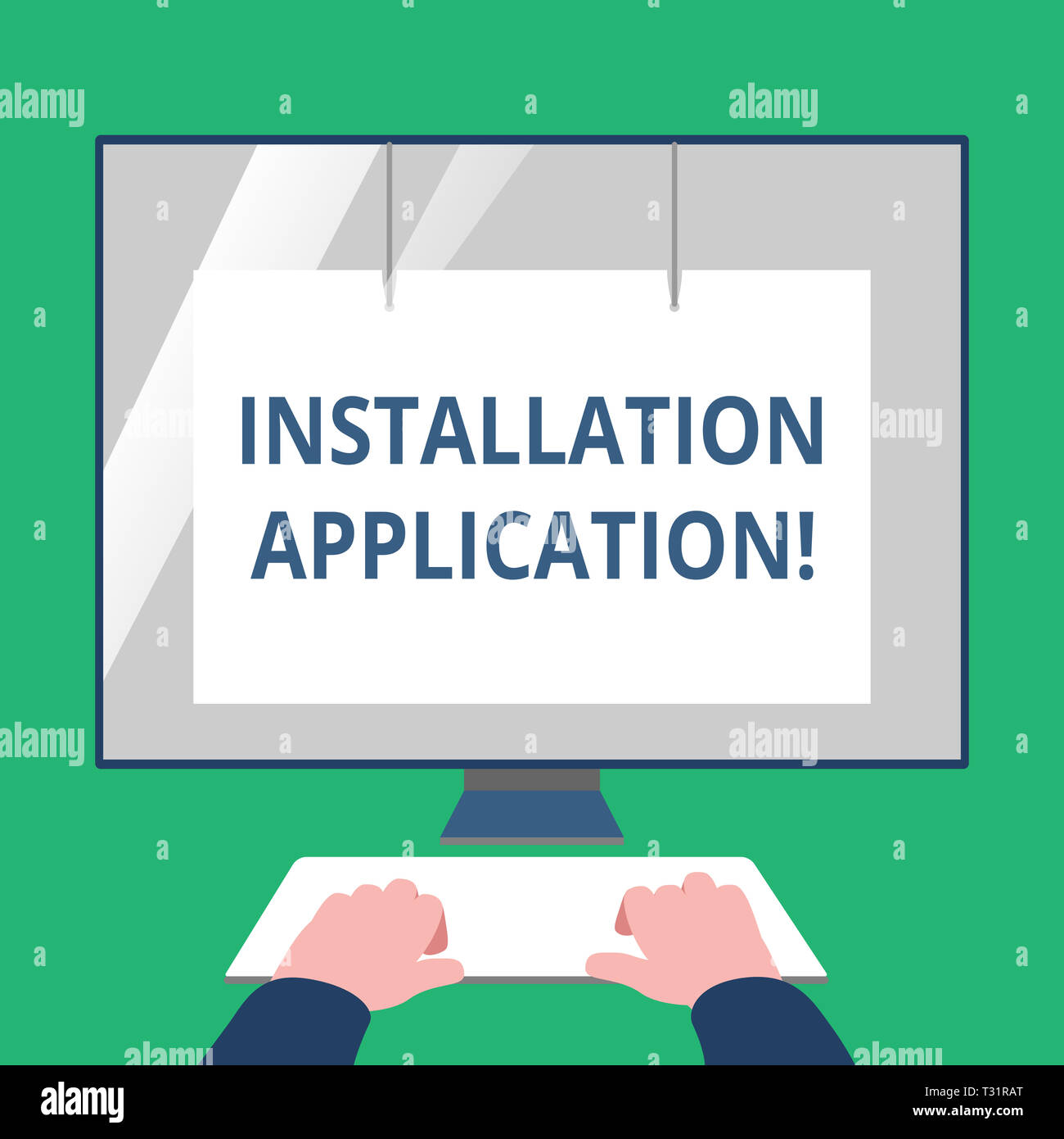 Software Installation Sign Text sign showing Installation Application. Business photo text setup ...