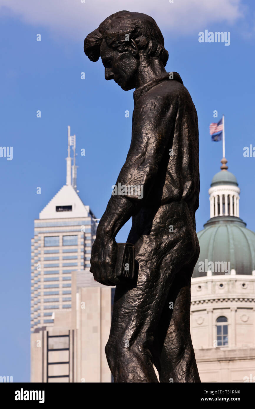 Young Abraham Lincoln Statue Stock Photo