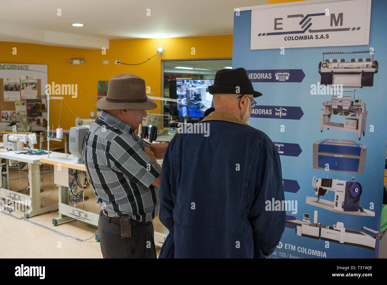 Donmatias, Antioquia Sewing machine exhibition, Town Hall Stock Photo