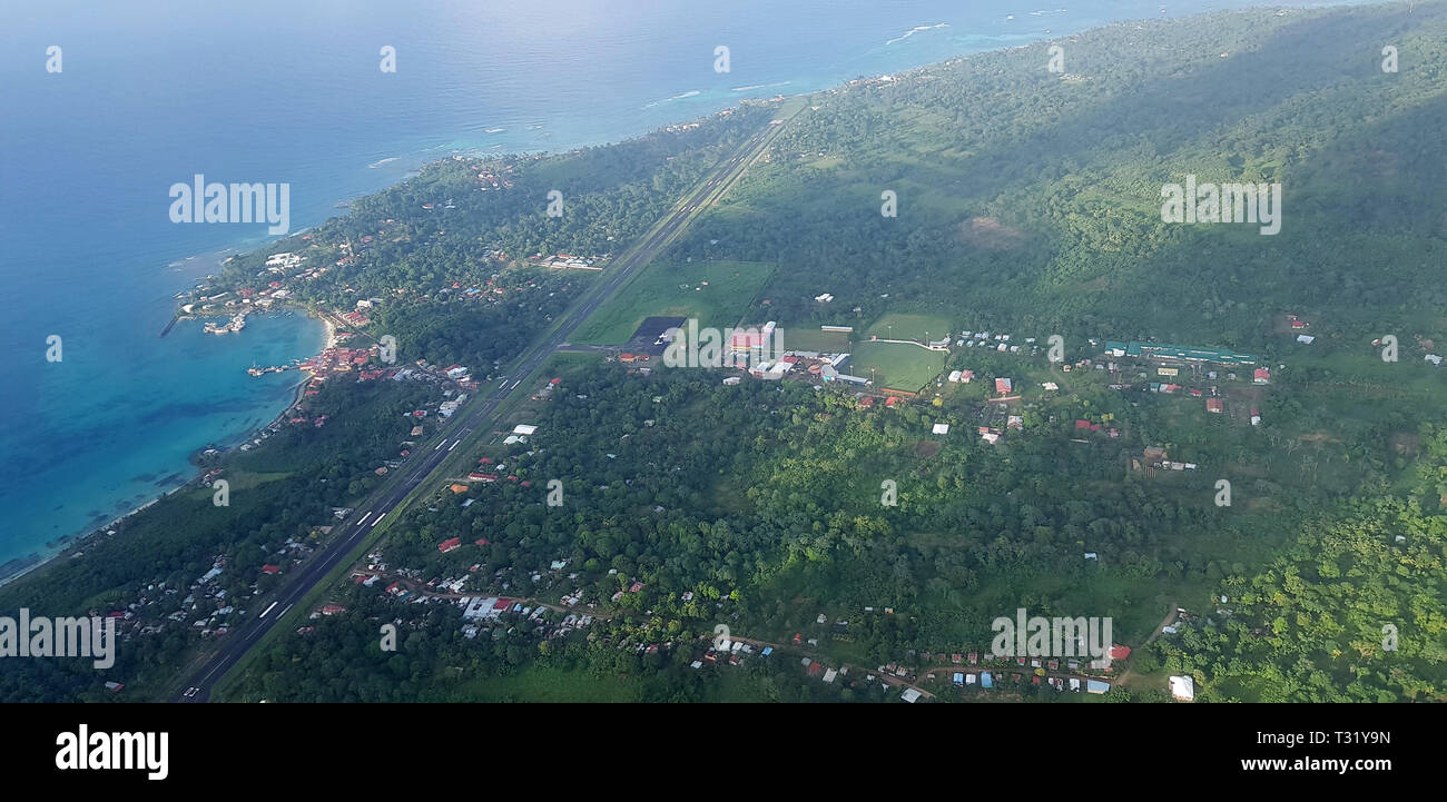 Landscape of corn island aerial view fron drone. Travel tour to Nicaragua Stock Photo