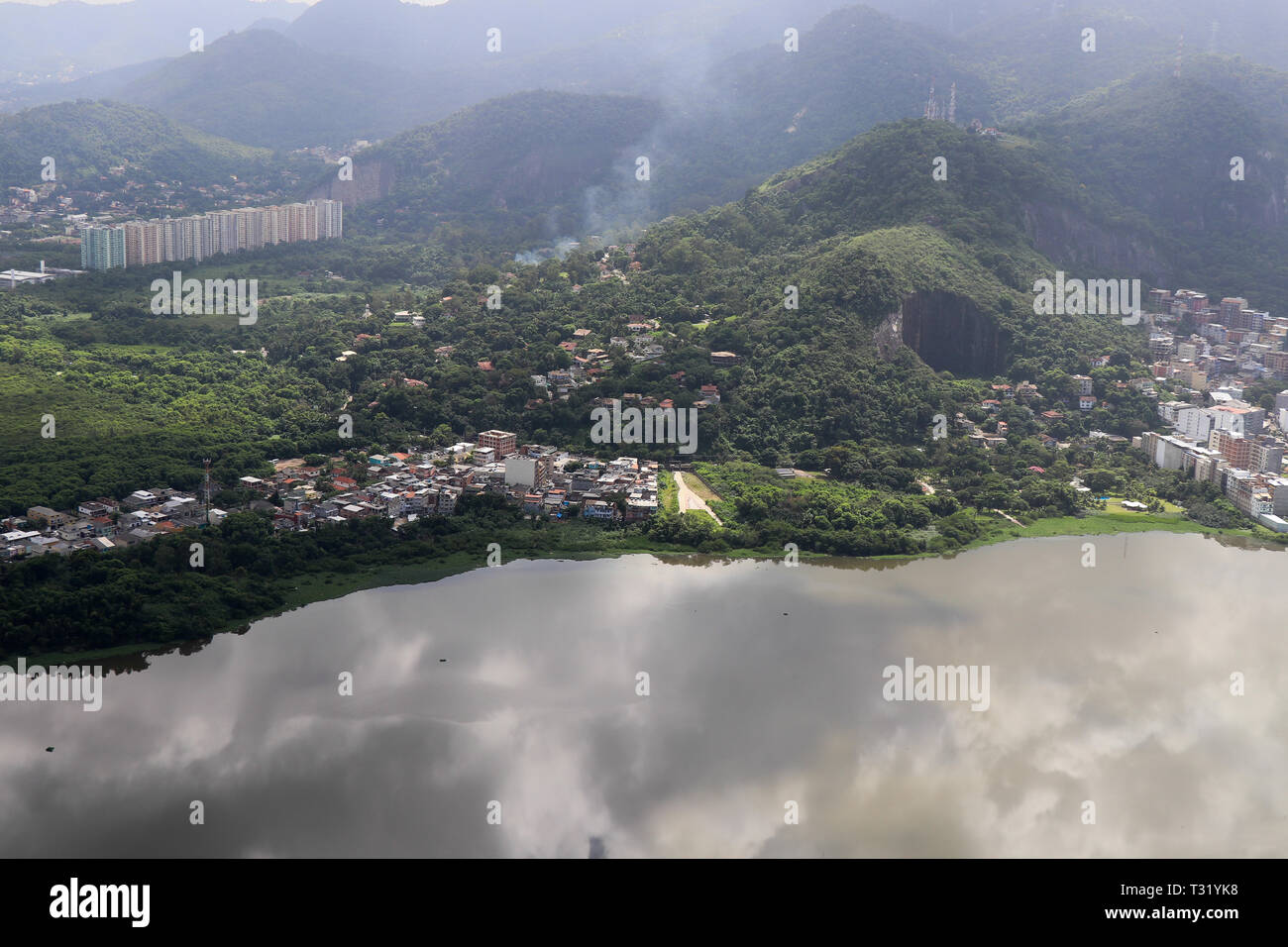 Air2ground flying over the city of Rio de Janeiro Stock Photo