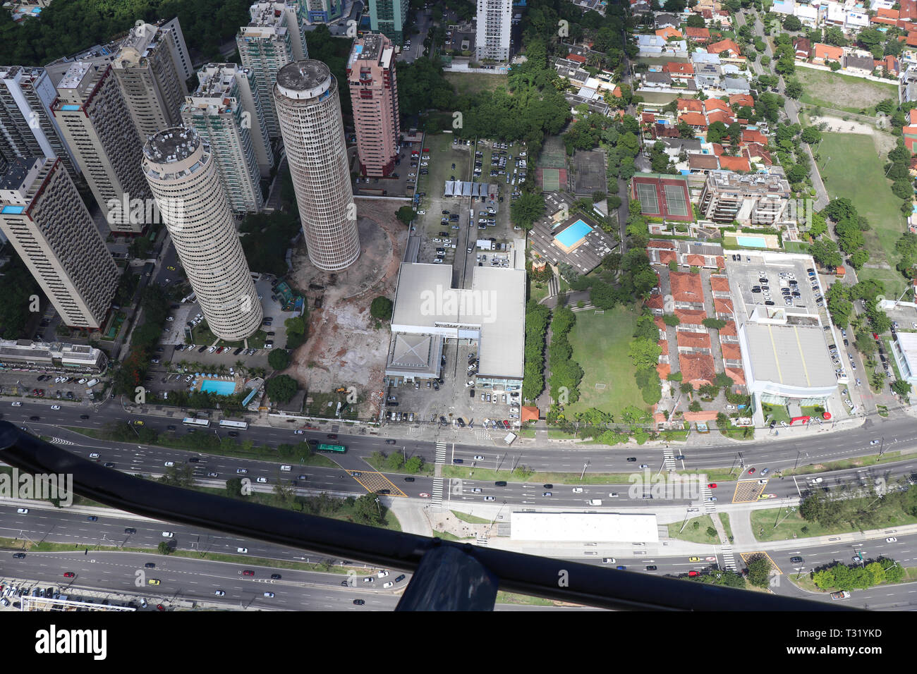 Air2ground flying over the city of Rio de Janeiro Stock Photo