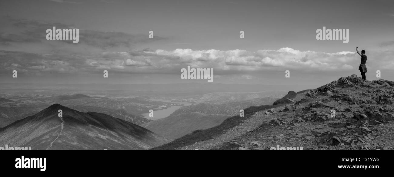 Happy hike lake district Black and White Stock Photos & Images - Alamy