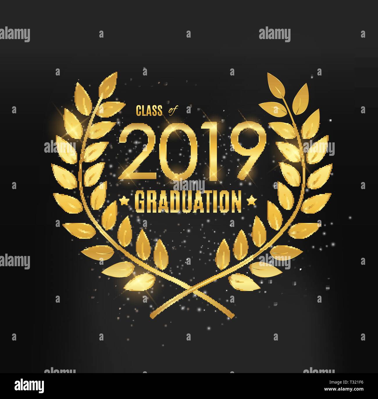 Congratulations on Graduation 2019 Class Background Vector Illustration EPS10 Stock Vector