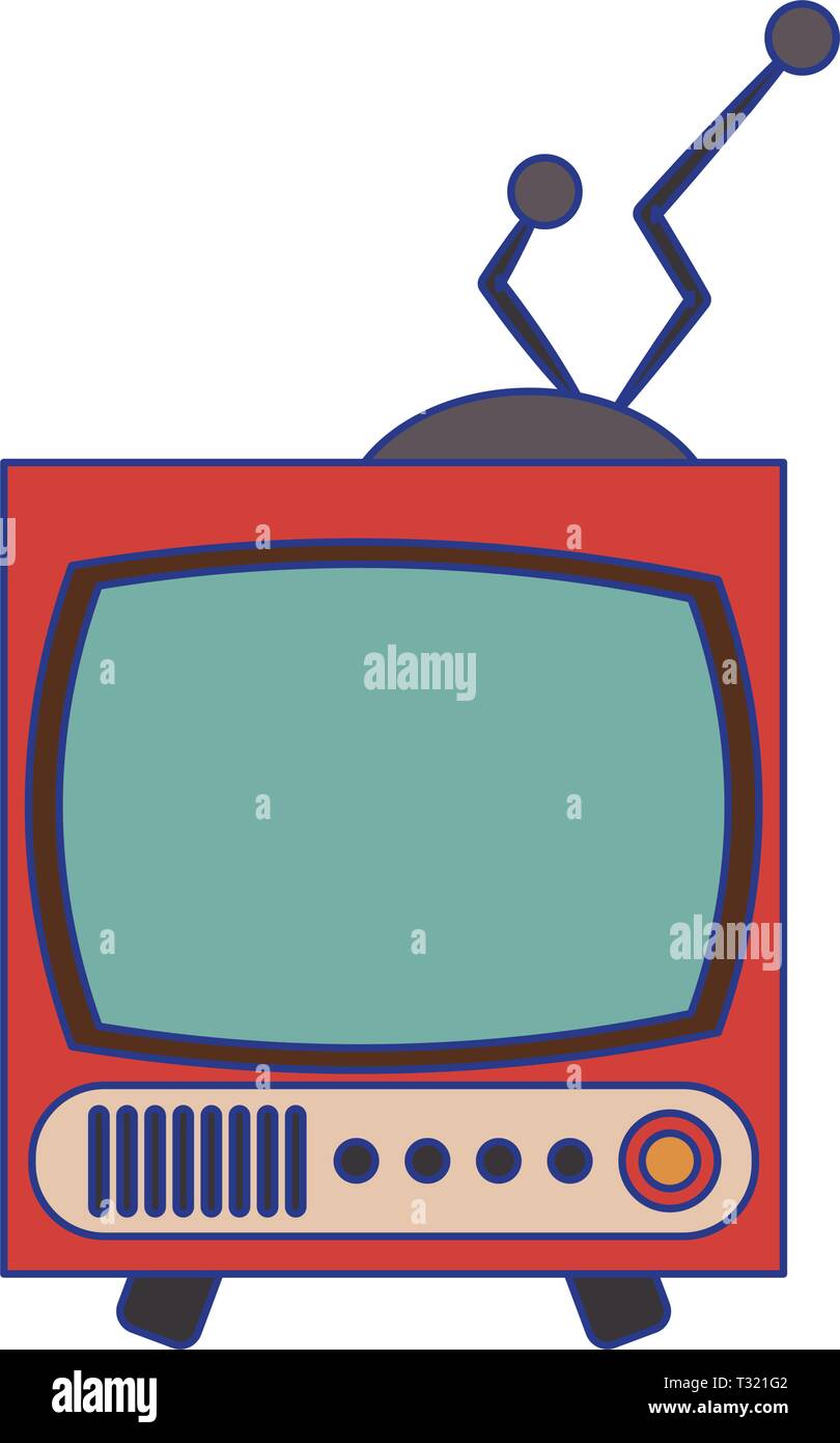 Old vintage television symbol blue lines Stock Vector Image & Art - Alamy