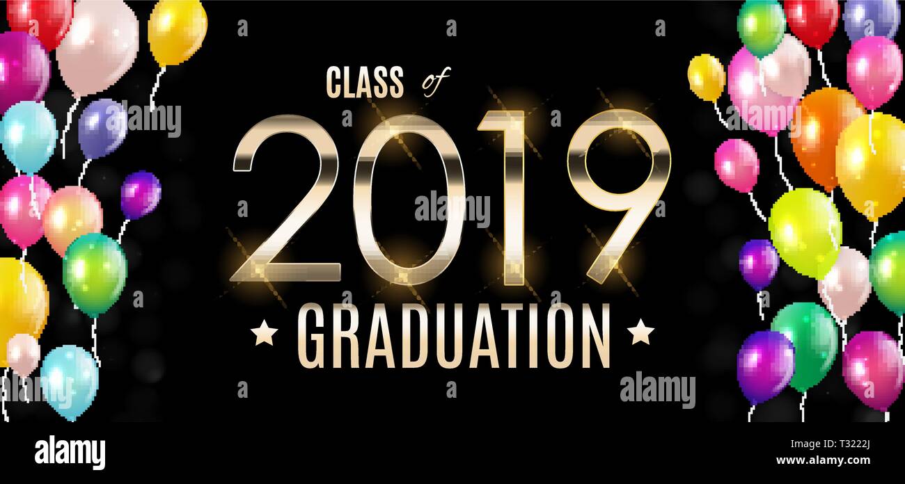 Congratulations on Graduation 2019 Class Background Vector Illustration EPS10 Stock Vector