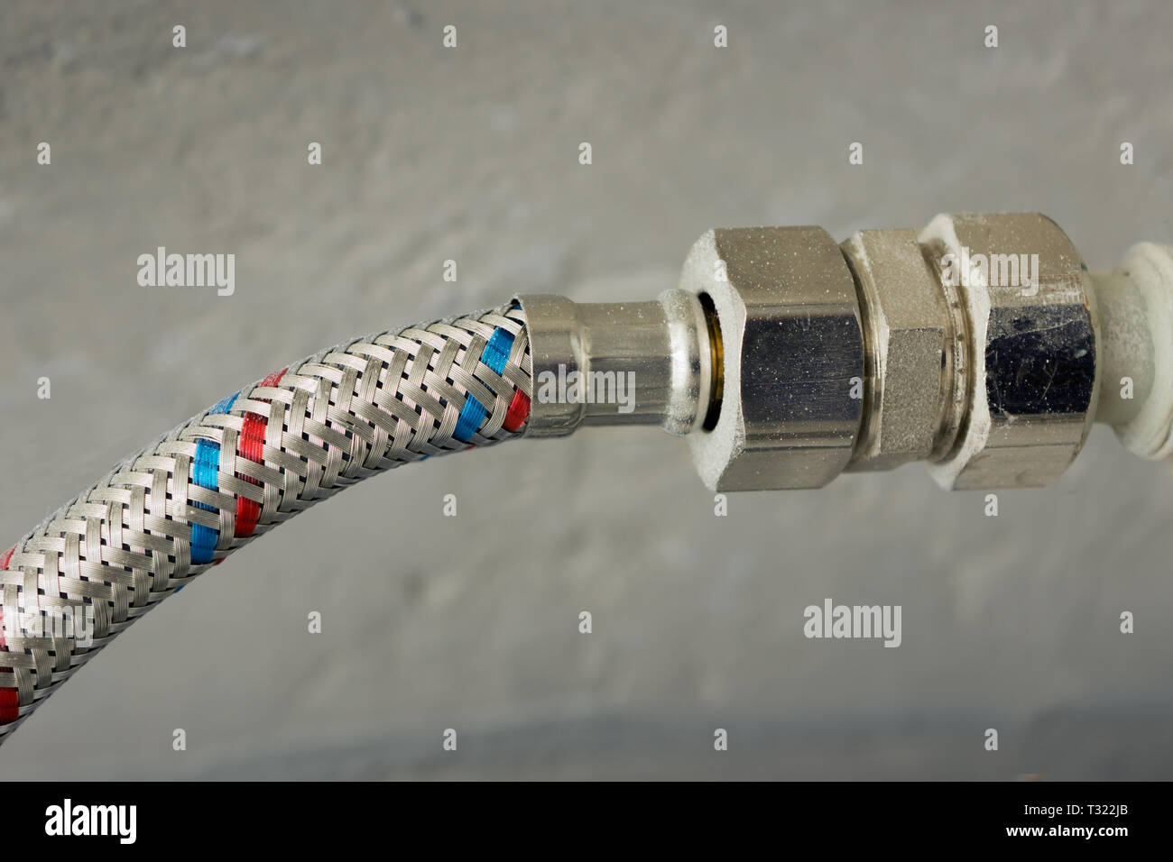 Flexible hose in water supply system, home water supply Stock Photo Alamy