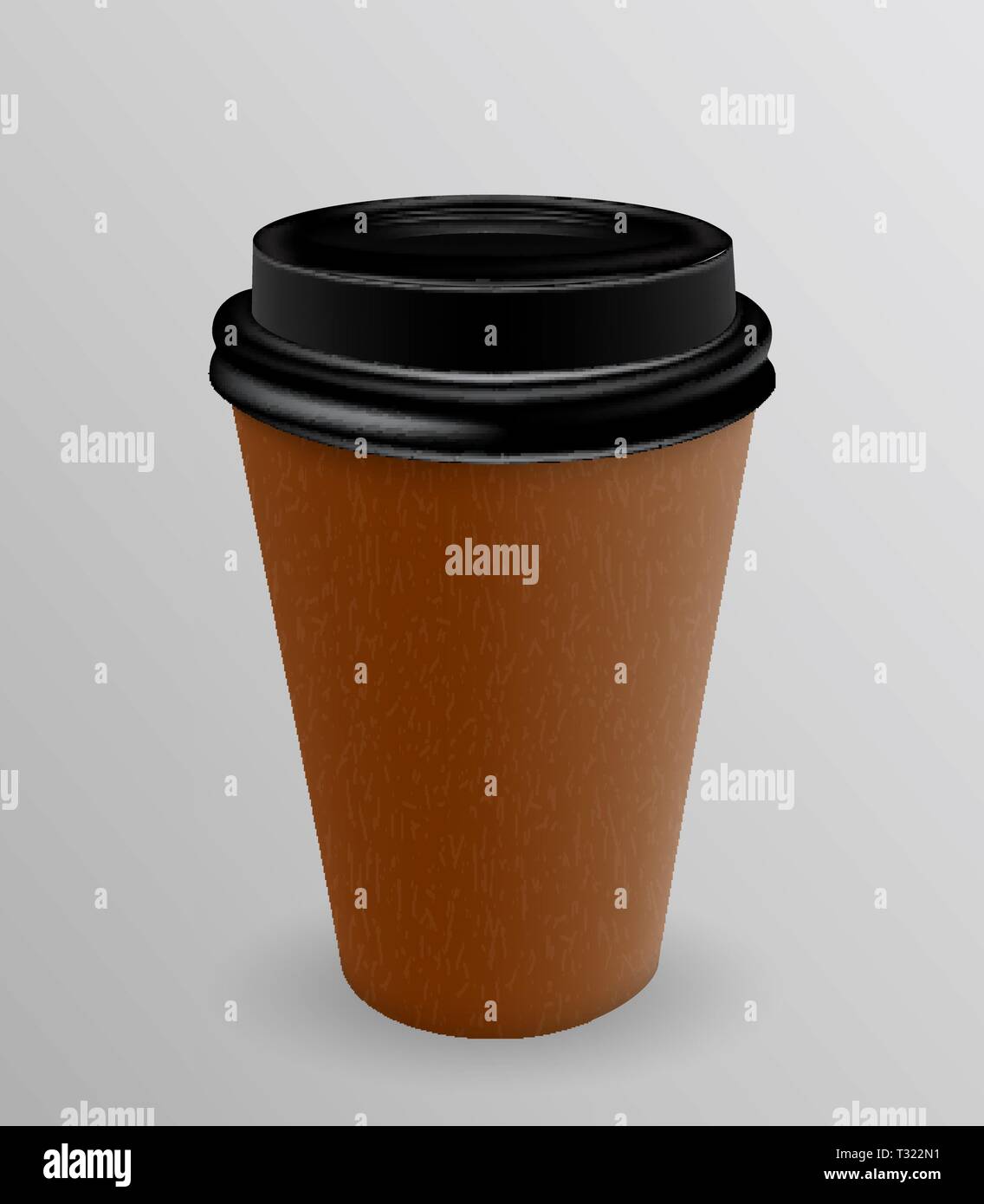 Brown and black paper cup for hot coffee. Vector Illustration. EPS10 ...