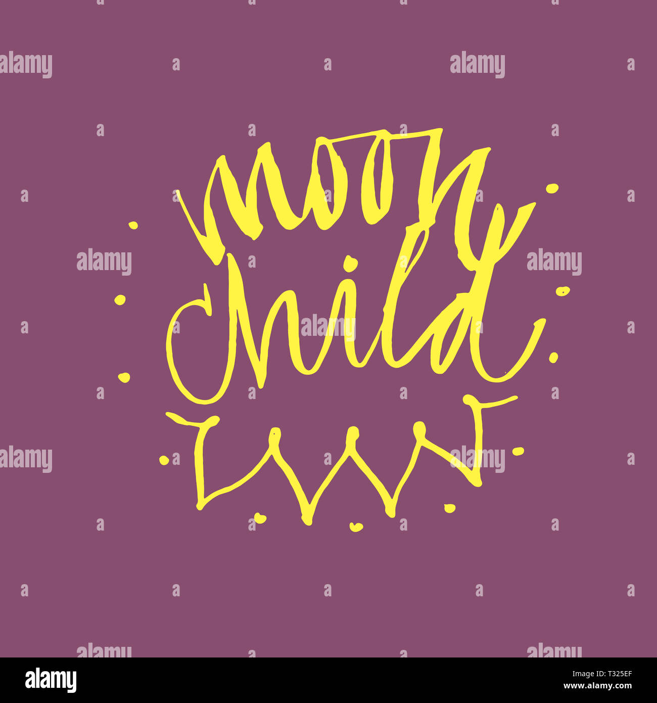 Child's inscription of the moon. Can be printed on greeting cards ...