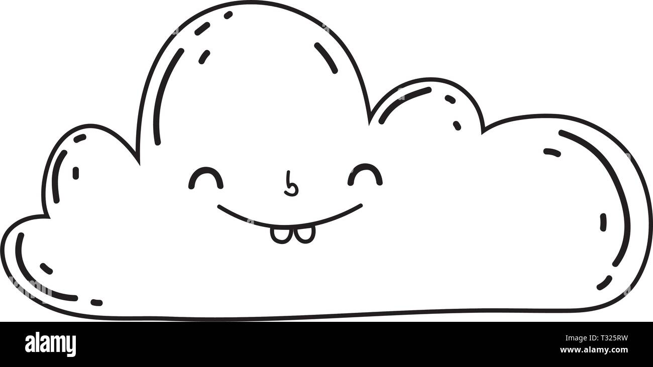 cute cloud kawaii character vector illustration design Stock Vector ...