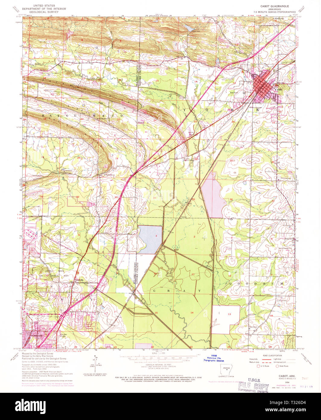 Cabot 1954 USGS Topographic Map