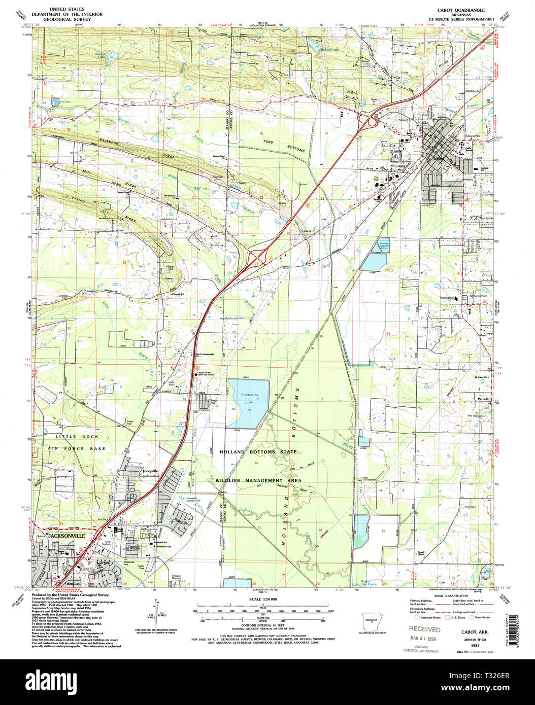 Cabot 1987 Topographic Map