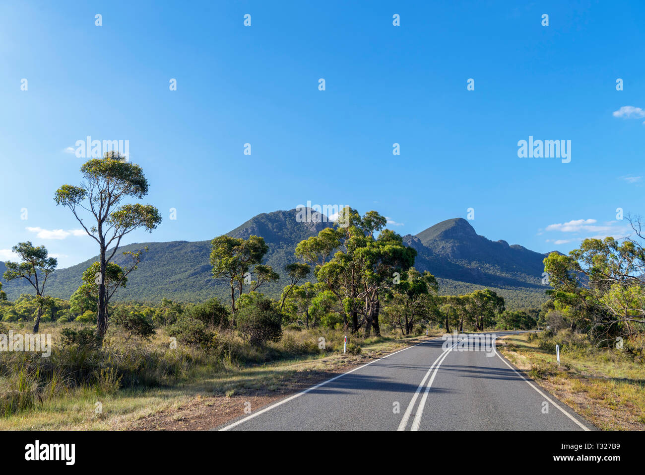 Grampians Road (C216) in Grampians National Park, Victoria, Australia Stock Photo