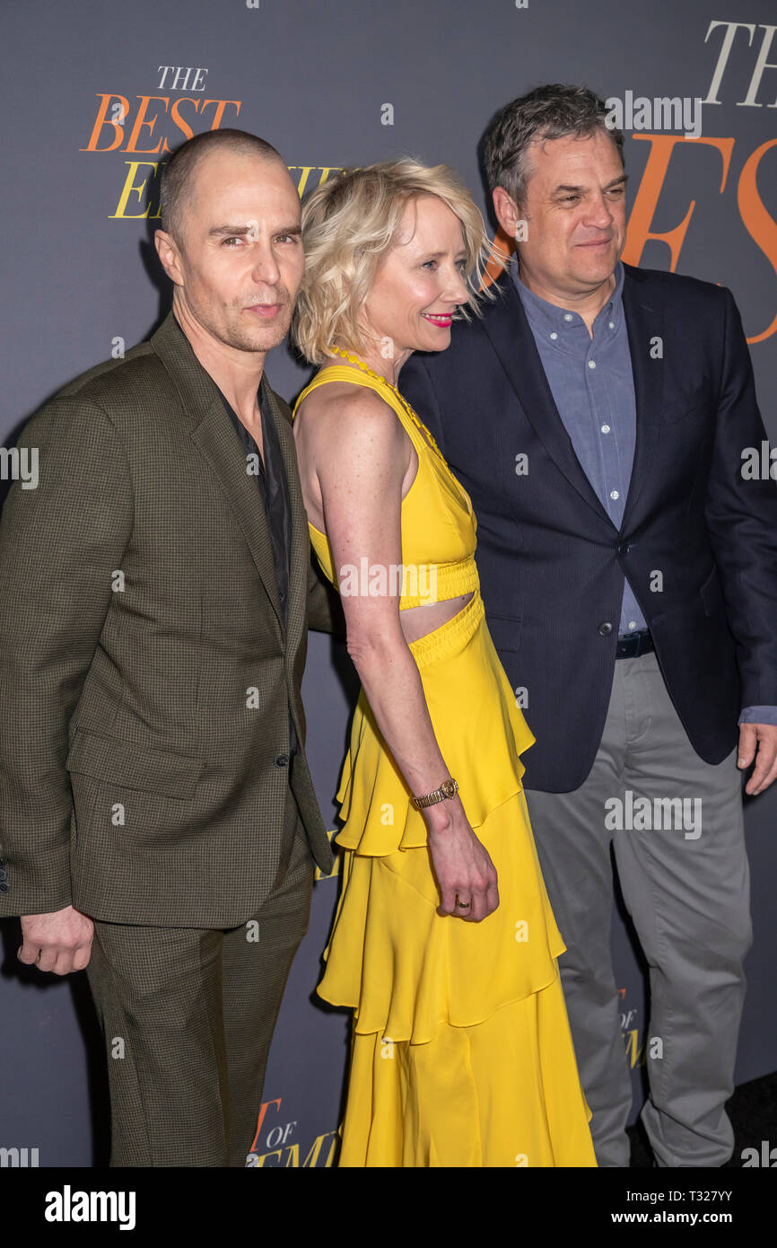 New York, NY, USA - April 4, 2019: Sam Rockwell, Anne Heche and Robin