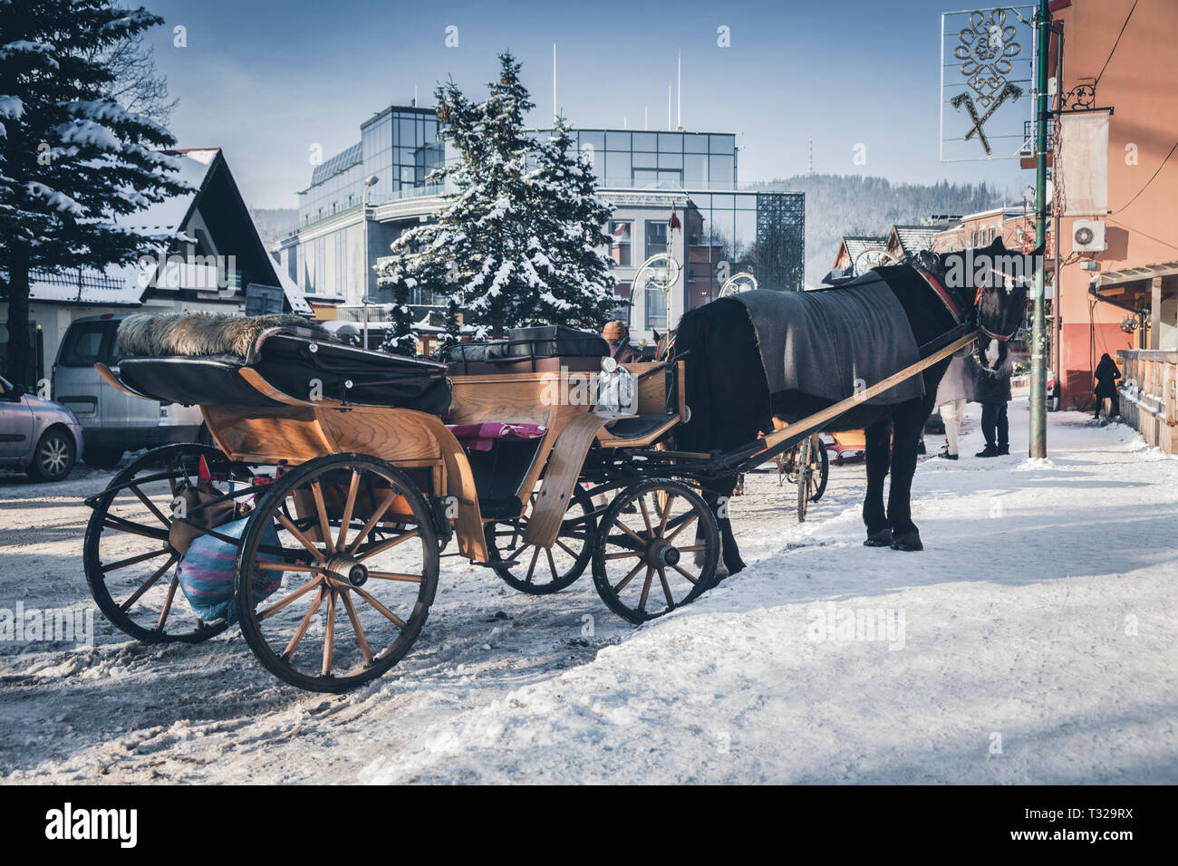 City snow horse carriage hi-res stock photography and images - Alamy