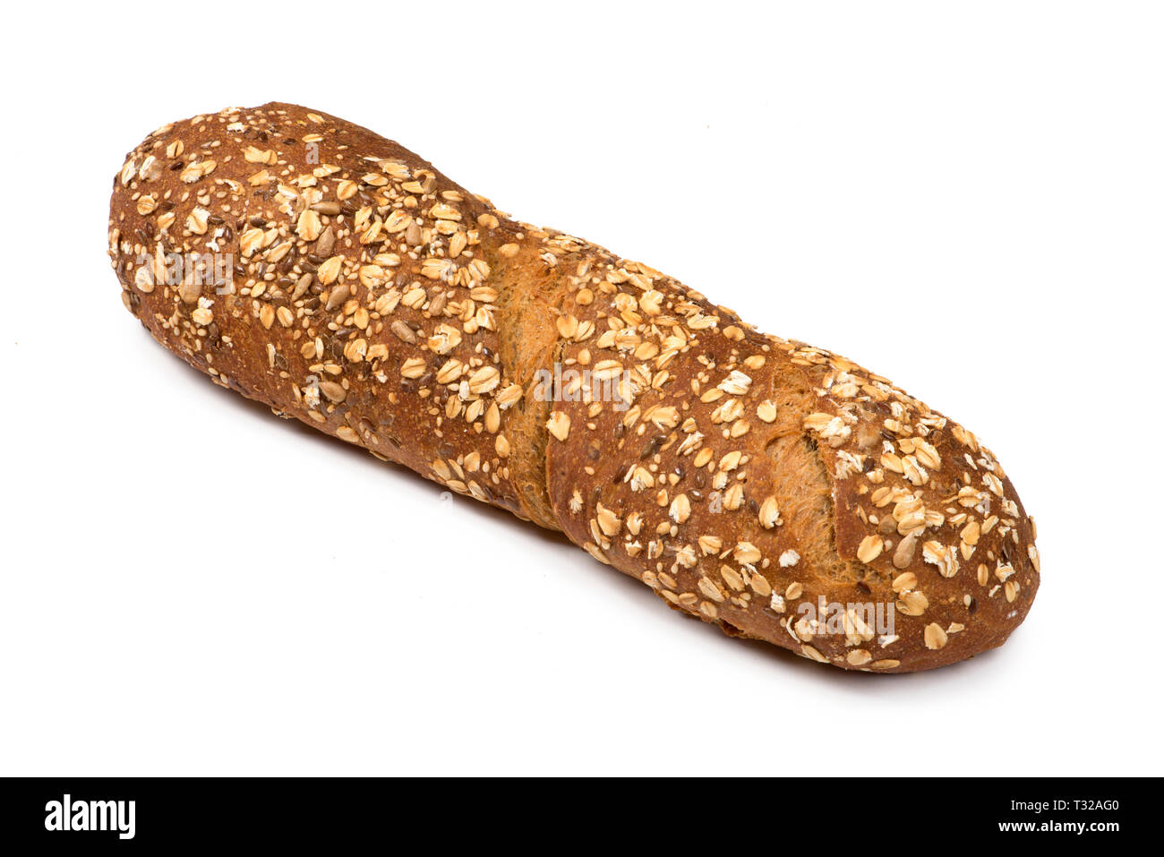 Multigrain bread isolated on white background Stock Photo