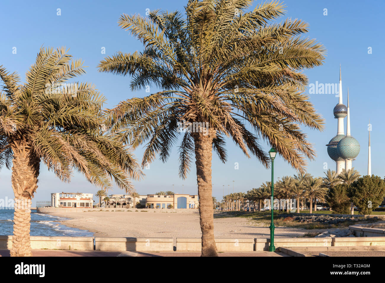 Beach in Kuwait City. Kuwait City, Kuwait. Stock Photo