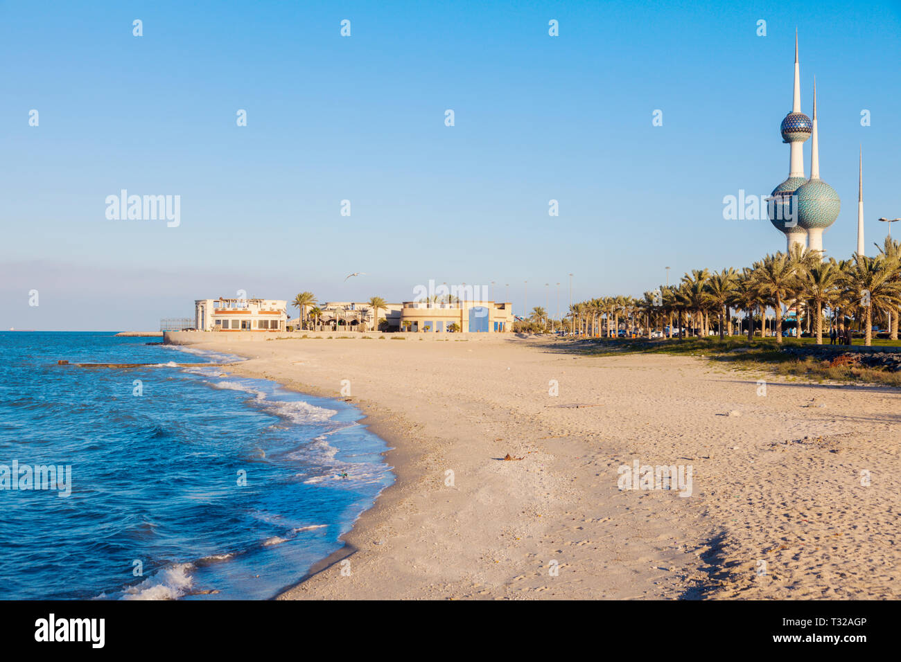 Beach in Kuwait City. Kuwait City, Kuwait. Stock Photo