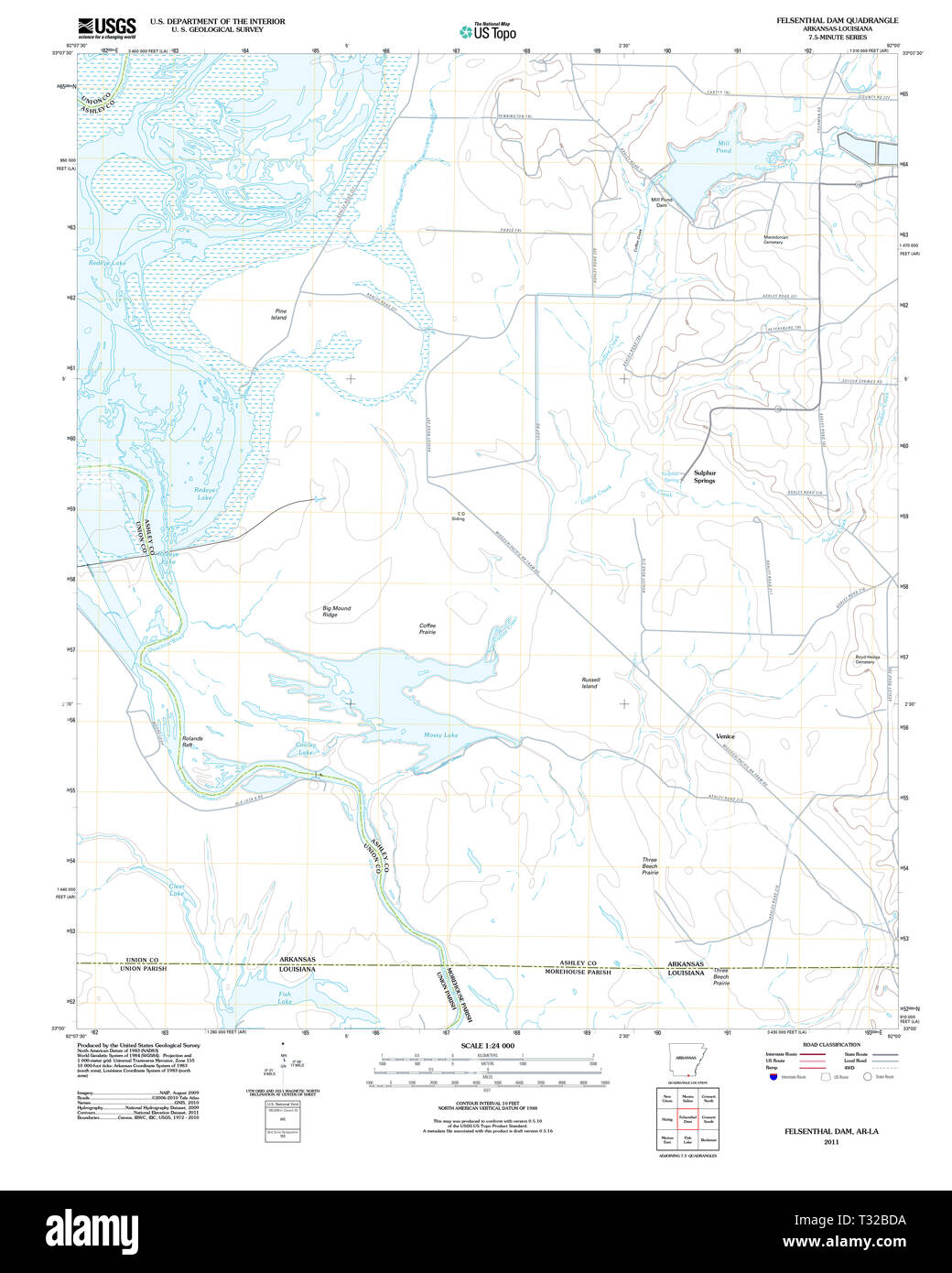 Felsenthal Dam Hi Res Stock Photography And Images Alamy Usgs Topo Map Arkansas Ar Felsenthal Dam 20110711 Tm Restoration T32BDA 