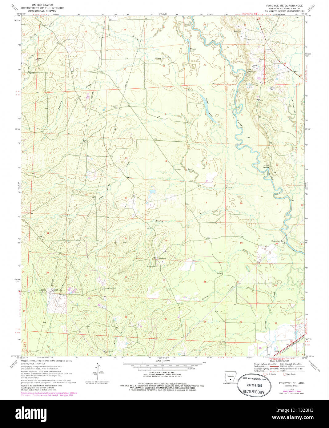 USGS TOPO Map Arkansas AR Fordyce NE 258468 1970 24000 Restoration