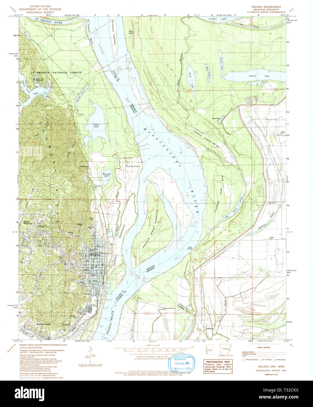 USGS TOPO Map Arkansas AR Helena 258712 1982 24000 Restoration Stock