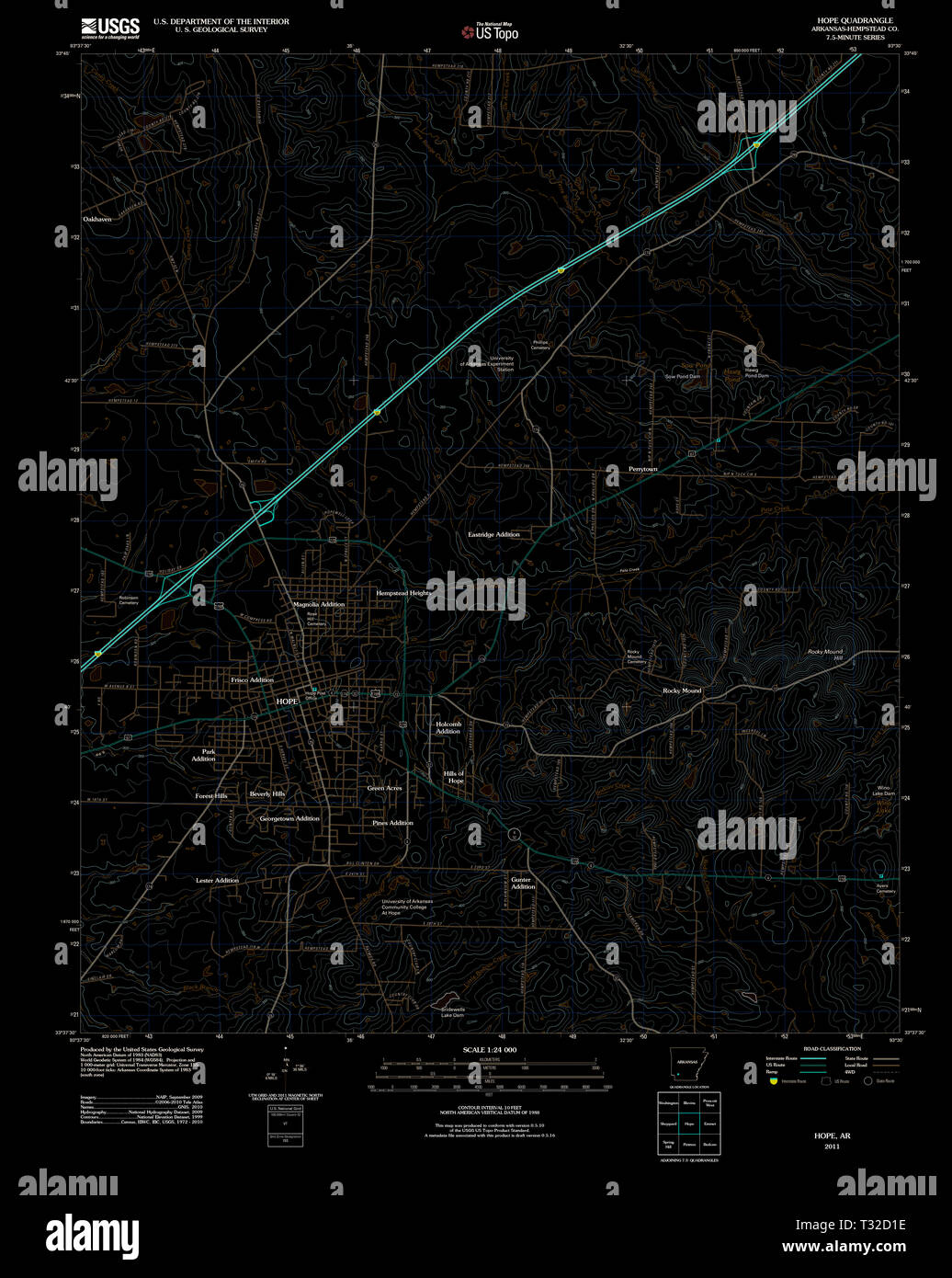 Hope arkansas map hires stock photography and images Alamy