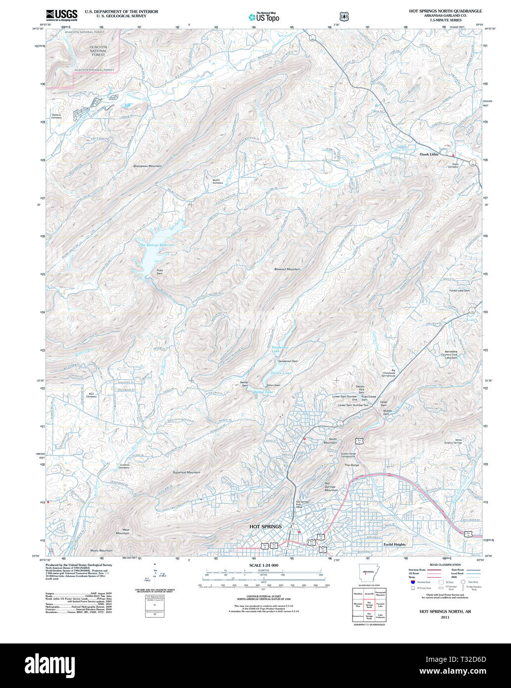 Map of hot springs arkansas hi-res stock photography and images - Alamy