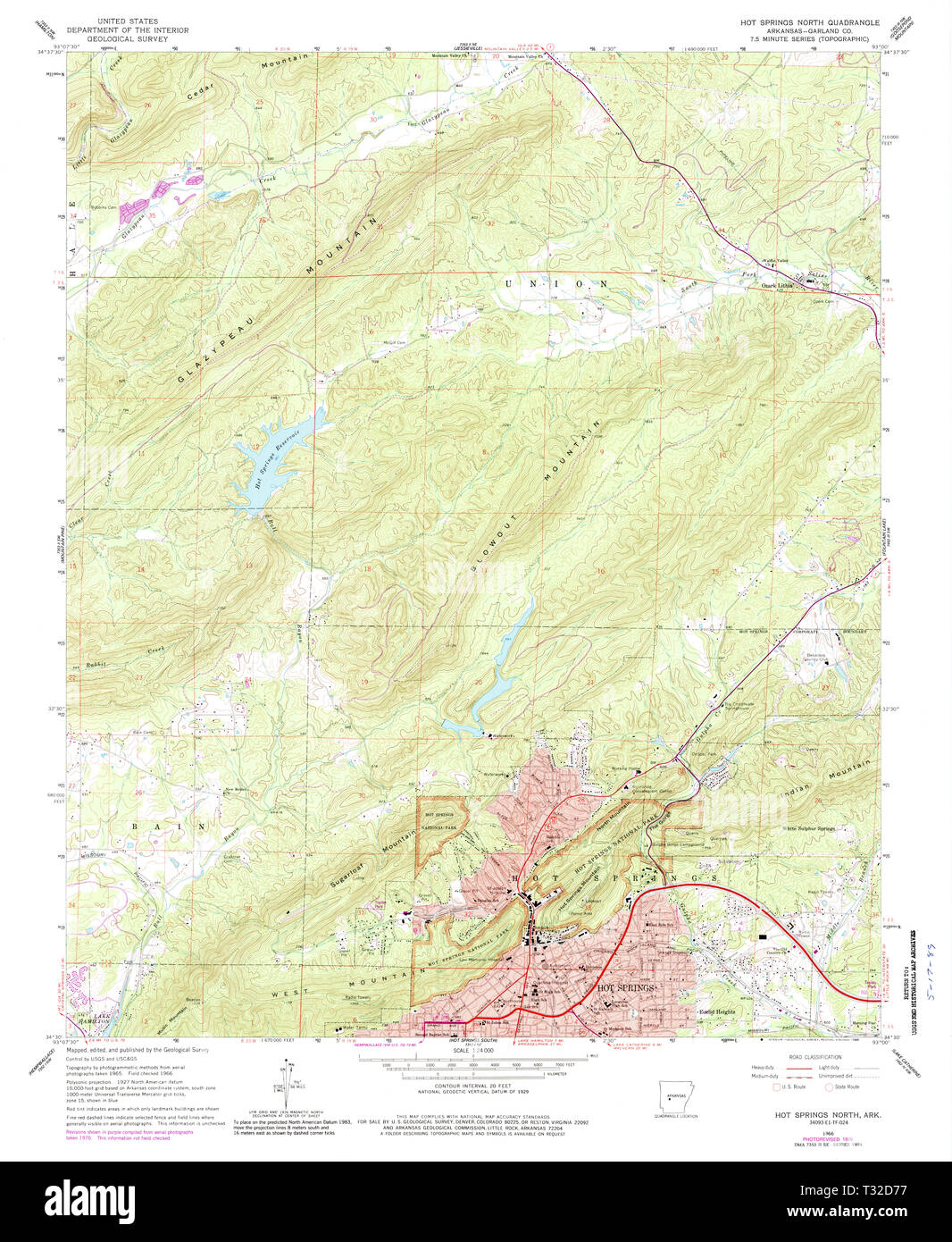 Map of hot springs arkansas hi-res stock photography and images - Alamy