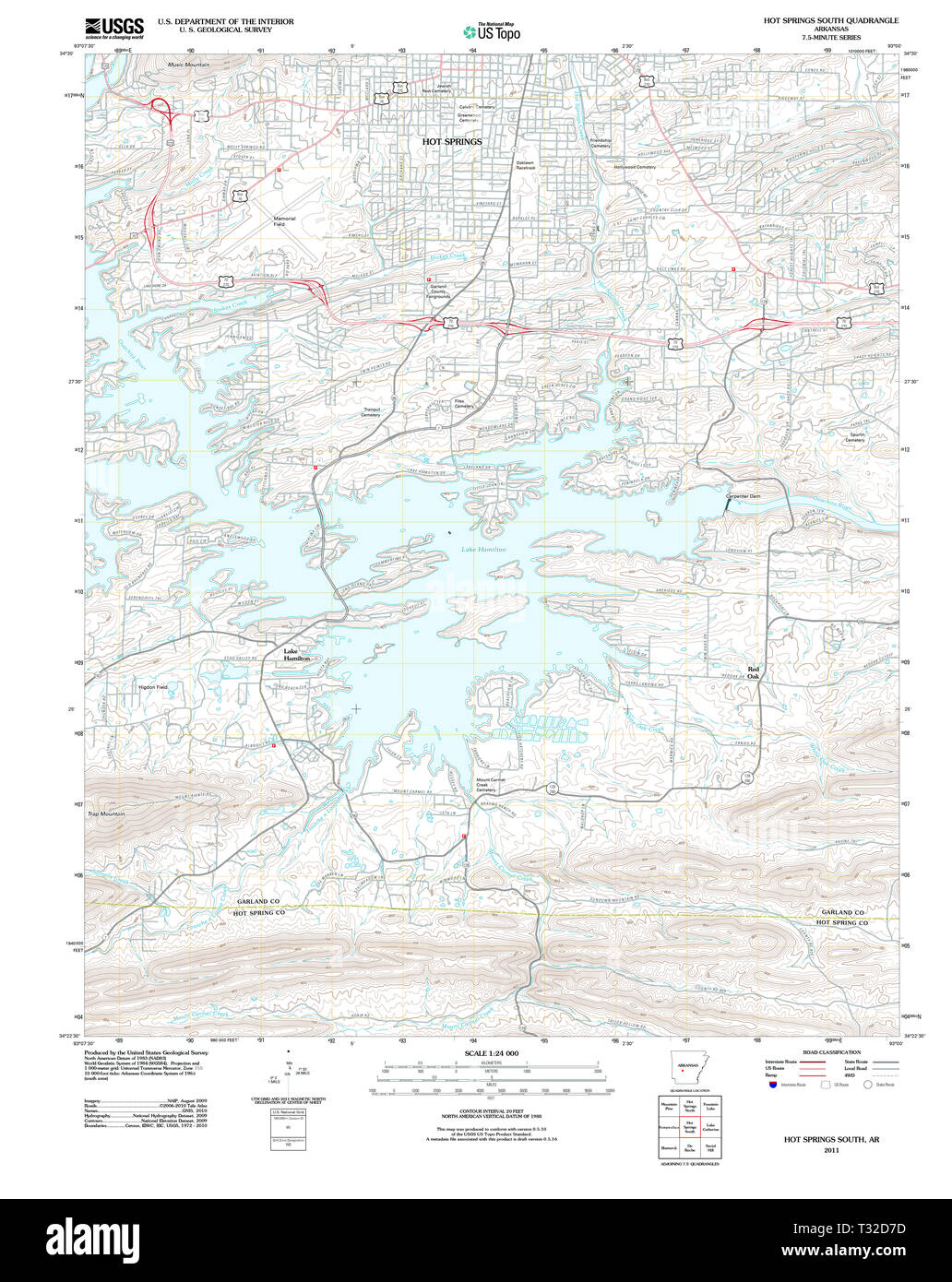 Map of hot springs arkansas hi-res stock photography and images - Alamy