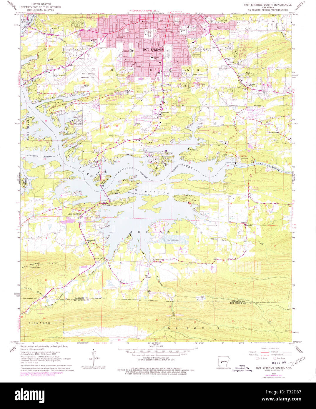 Map of hot springs arkansas hi-res stock photography and images - Alamy