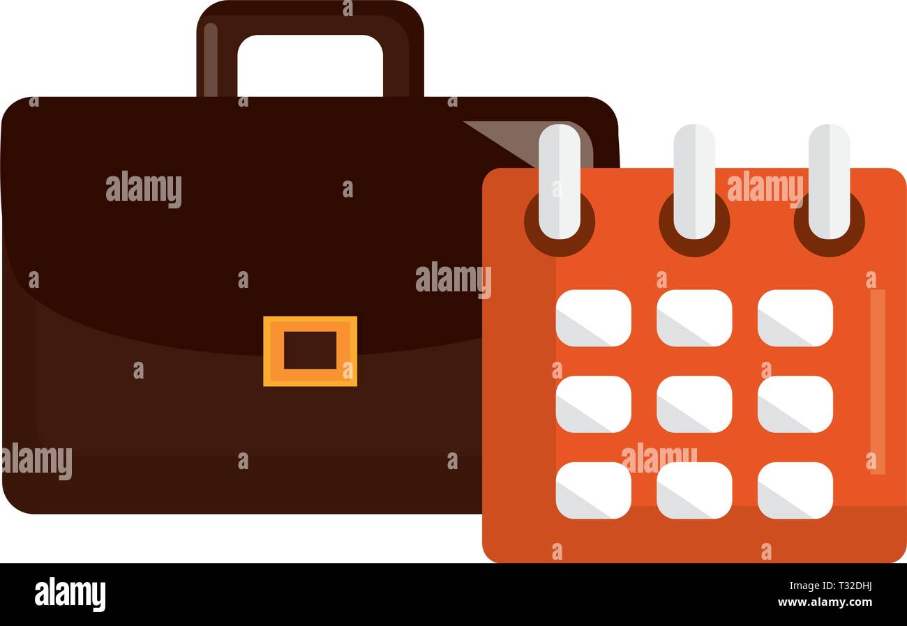 calendar reminder with portfolio vector illustration design Stock